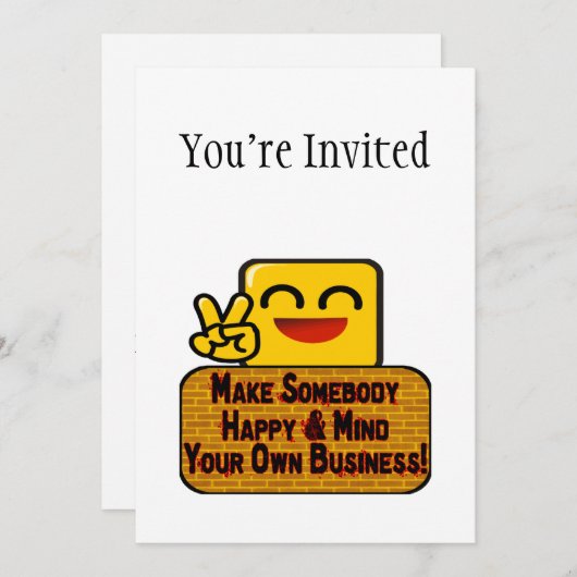 Denk aan je eigen bedrijf kaart (Voorkant / Achterkant)