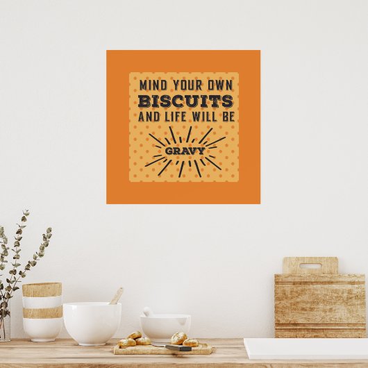 Denk aan je eigen Biscuits Funny Retro Poster (Keuken)