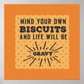 Denk aan je eigen Biscuits Funny Retro Poster (Voorkant)