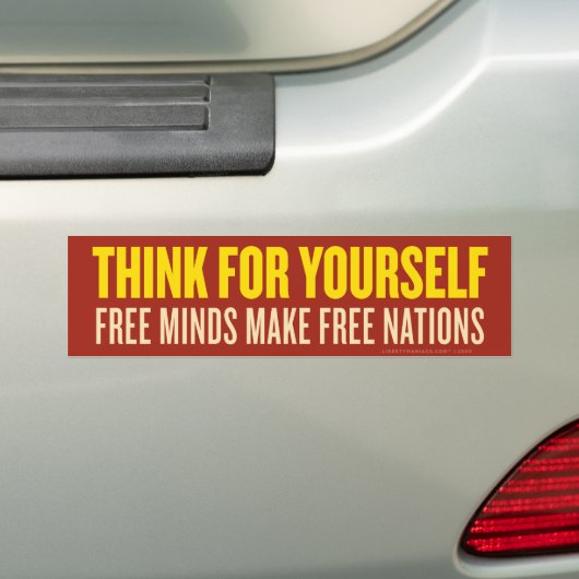Denk aan je eigen Bumpersticker (Op auto)