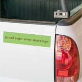"Denk aan je eigen huwelijk" Bumpersticker (Op Truck)