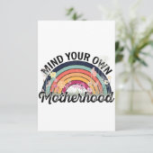Denk aan je eigen moederschap, Moederdag geschenke Bedankkaart (Staand voorkant)