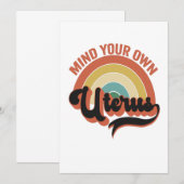 Denk aan je eigen Uterus Abortion  Retro Cadeau Bedankkaart (Voorkant / Achterkant)