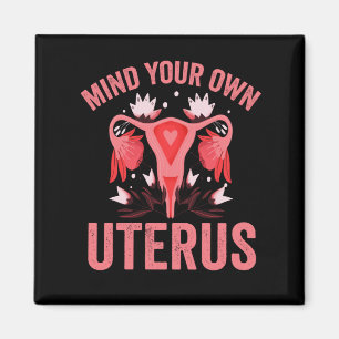 Denk aan je eigen Uterus Abortion  Retro Cadeau Magneet