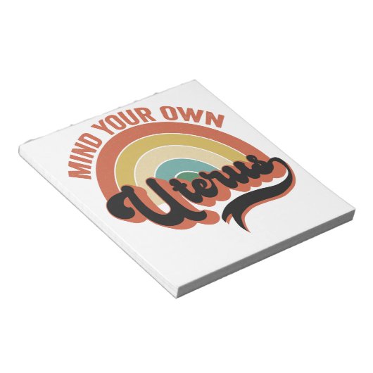 Denk aan je eigen Uterus Abortion  Retro Cadeau Notitieblok (Schuin)