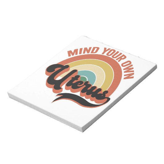 Denk aan je eigen Uterus Abortion  Retro Cadeau Notitieblok (Linkerzijde)