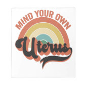 Denk aan je eigen Uterus Abortion  Retro Cadeau Notitieblok (Voorkant)