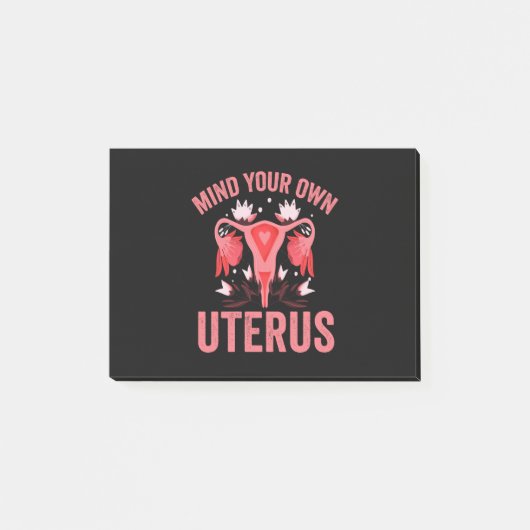 Denk aan je eigen Uterus Abortion  Retro Cadeau Post-it® Notes (Voorkant)