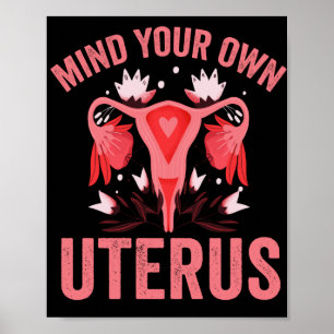 Denk aan je eigen Uterus Abortion  Retro Cadeau Poster