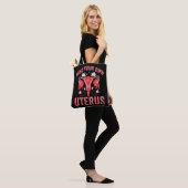 Denk aan je eigen Uterus Abortion  Retro Cadeau Tote Bag (Op model)