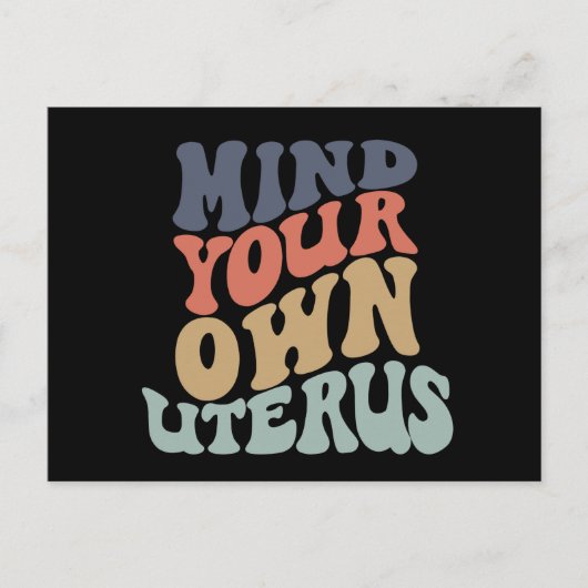 Denk aan je eigen Uterus feminist Briefkaart (Voorkant)