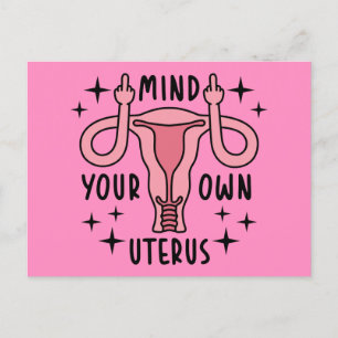 Denk aan je eigen Uterus Feminist Pro Choice Briefkaart