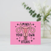Denk aan je eigen Uterus Feminist Pro Choice Briefkaart (Staand voorkant)
