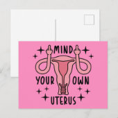 Denk aan je eigen Uterus Feminist Pro Choice Briefkaart (Voorkant / Achterkant)