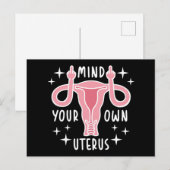 Denk aan je eigen Uterus Feminist Pro Choice Briefkaart (Voorkant / Achterkant)