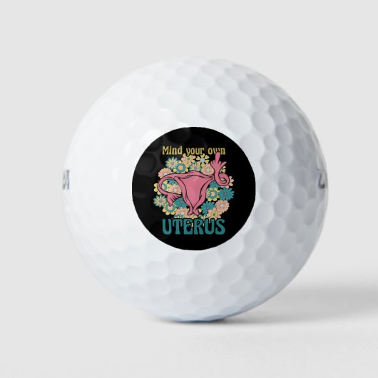 Denk aan je eigen Uterus Feminist Pro Choice Golfballen (Voorkant)