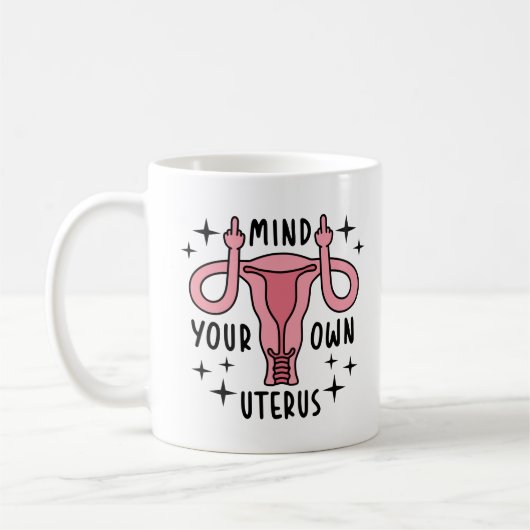 Denk aan je eigen Uterus Feminist Pro Choice Koffiemok (Links)