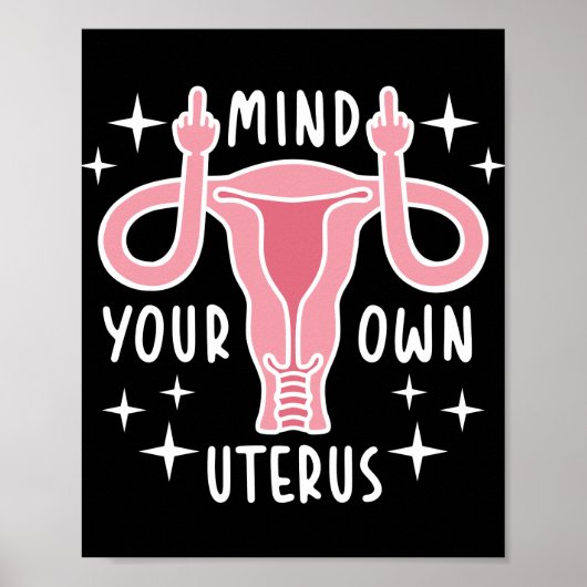 Denk aan je eigen Uterus Feminist Pro Choice Poster (Voorkant)