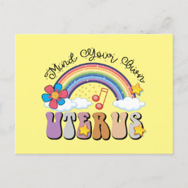 Denk aan je eigen uterus feminist Pro Choice Rainb Briefkaart