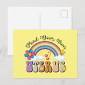 Denk aan je eigen uterus feminist Pro Choice Rainb Briefkaart (Voorkant / Achterkant)