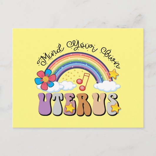 Denk aan je eigen uterus feminist Pro Choice Rainb Briefkaart (Voorkant)