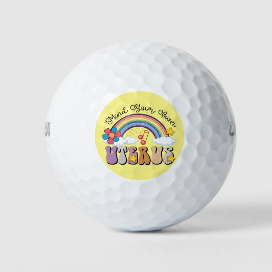 Denk aan je eigen uterus feminist Pro Choice Rainb Golfballen (Voorkant)
