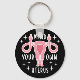 Denk aan je eigen Uterus Feminist Pro Choice Sleutelhanger