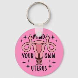 Denk aan je eigen Uterus Feminist Pro Choice Sleutelhanger