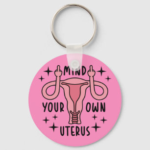 Denk aan je eigen Uterus Feminist Pro Choice Sleutelhanger