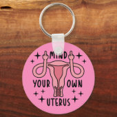 Denk aan je eigen Uterus Feminist Pro Choice Sleutelhanger (Voorkant)