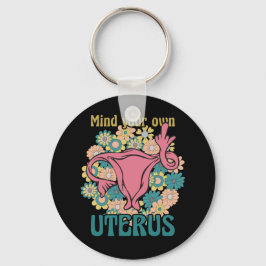 Denk aan je eigen Uterus Feminist Pro Choice Sleutelhanger
