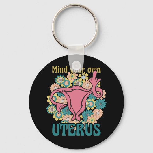Denk aan je eigen Uterus Feminist Pro Choice Sleutelhanger (Voorkant)