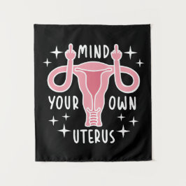 Denk aan je eigen Uterus Feminist Pro Choice Wandkleed