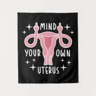 Denk aan je eigen Uterus Feminist Pro Choice Wandkleed