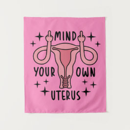 Denk aan je eigen Uterus Feminist Pro Choice Wandkleed