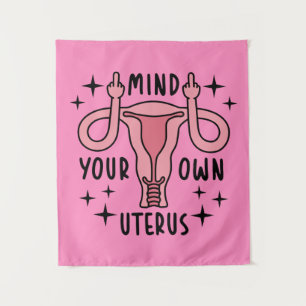 Denk aan je eigen Uterus Feminist Pro Choice Wandkleed