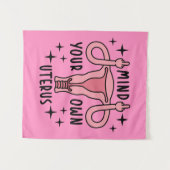 Denk aan je eigen Uterus Feminist Pro Choice Wandkleed (Voorkant (horizontaal))