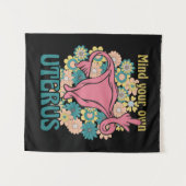 Denk aan je eigen Uterus Feminist Pro Choice Wandkleed (Voorkant (horizontaal))