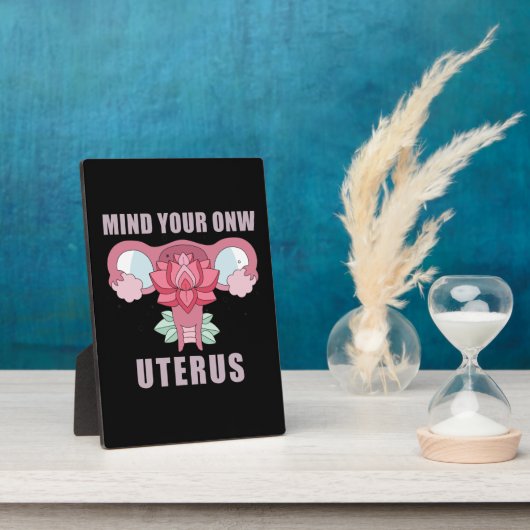 Denk aan je eigen Uterus Pro Choice Feministische  Fotoplaat (Zijkant)