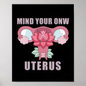 Denk aan je eigen Uterus Pro Choice Feministische  Poster (Voorkant)