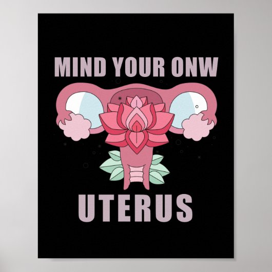 Denk aan je eigen Uterus Pro Choice Feministische  Poster (Voorkant)