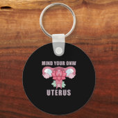 Denk aan je eigen Uterus Pro Choice Feministische  Sleutelhanger (Voorkant)