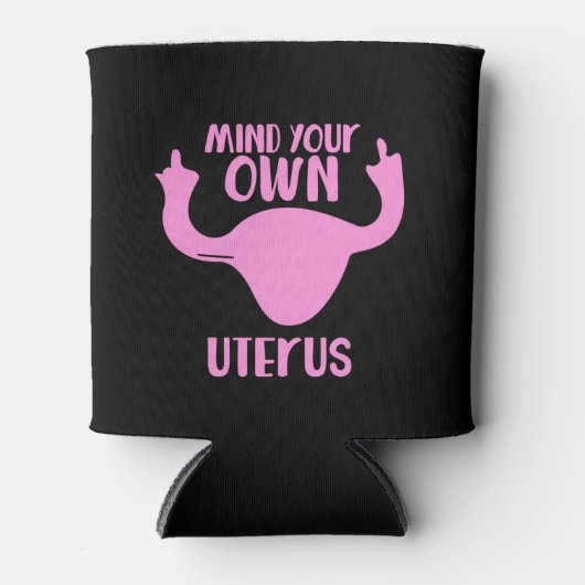 Denk aan je eigen uterus pro-keuze feminist blikjeskoeler (Voorkant)