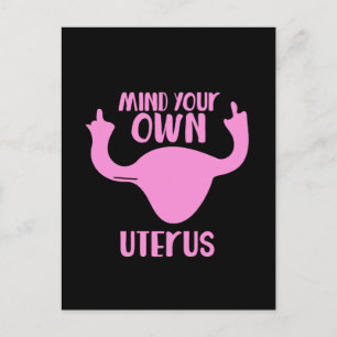 Denk aan je eigen uterus pro-keuze feminist briefkaart