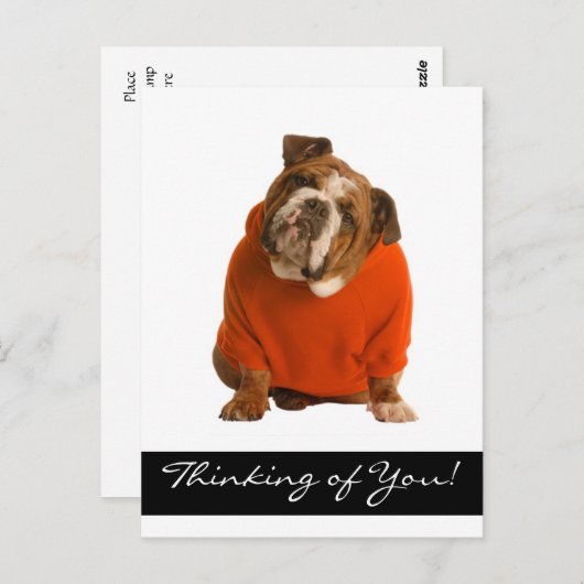 Denk aan je Engelse Bulldog Puppy Dog Briefkaart (Voorkant / Achterkant)