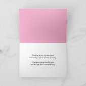 Denk aan je fiets roze bloemen kaart (Binnen)