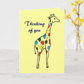 Denk aan je giraffe kaart (Gele Bloem)