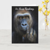 Denk aan je Gorilla Wildlife Greeting Kaart (Gele Bloem)