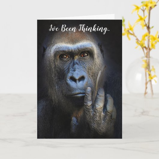 Denk aan je Gorilla Wildlife Greeting Kaart (Gele Bloem)