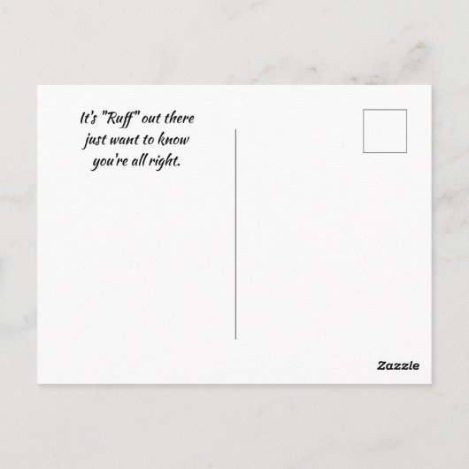 Denk aan je grappige hond, laat me weten dat je in briefkaart (Achterkant)